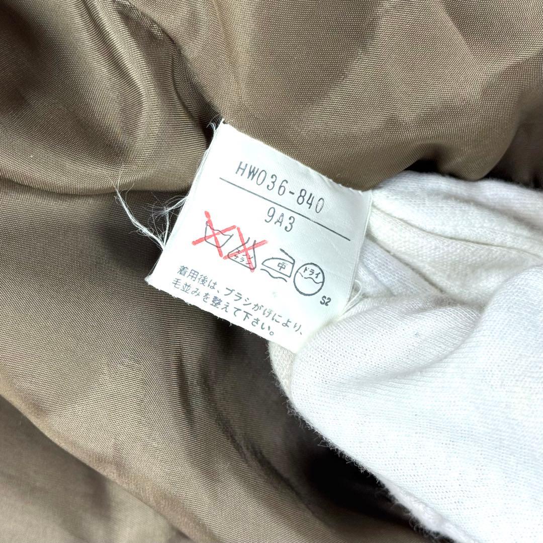 美品 イヴサンローラン 丸襟 ウール ロングコート ブラウン M