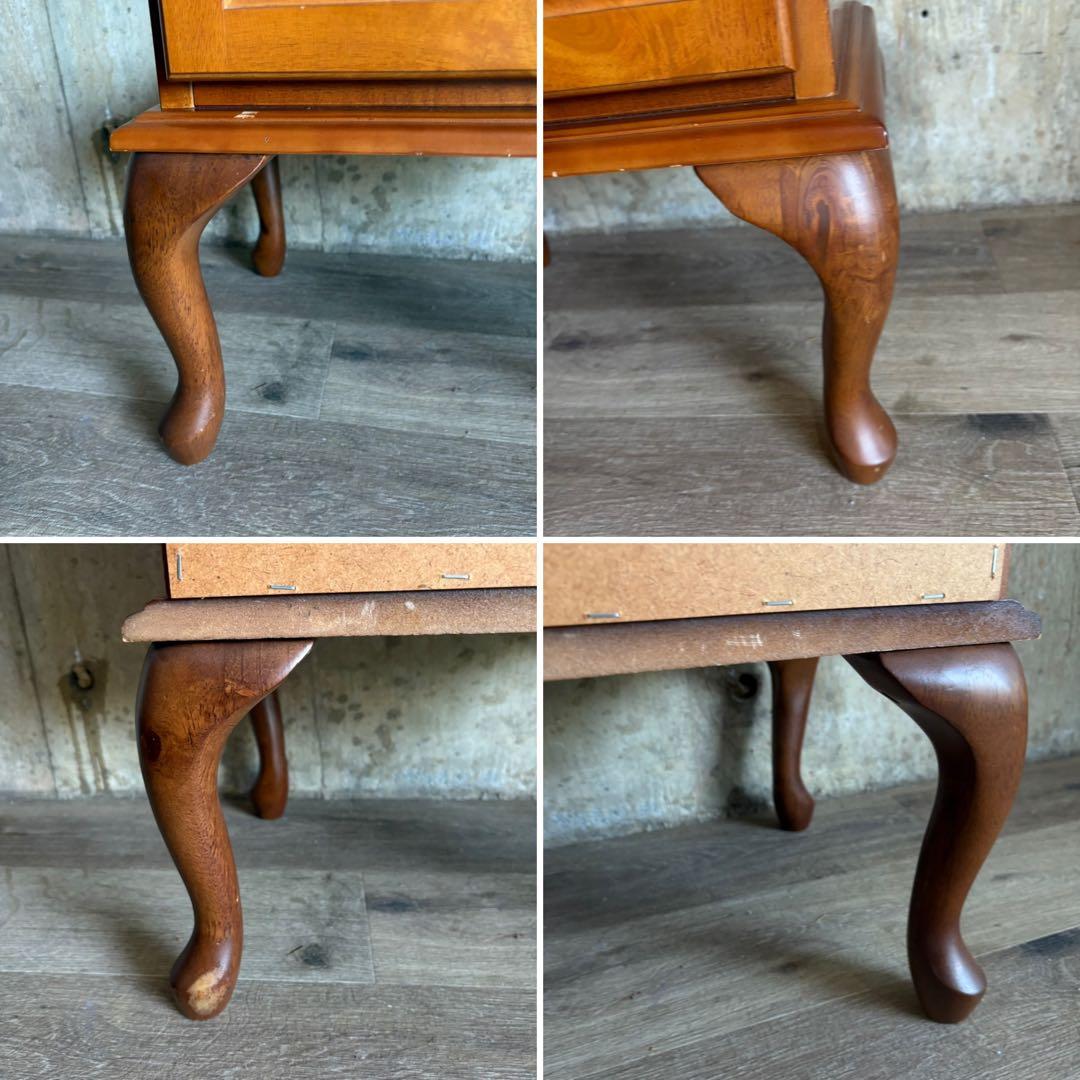 猫脚　飾り棚　クラシック　キュリオケース　ガラスケース　ダウンライト付