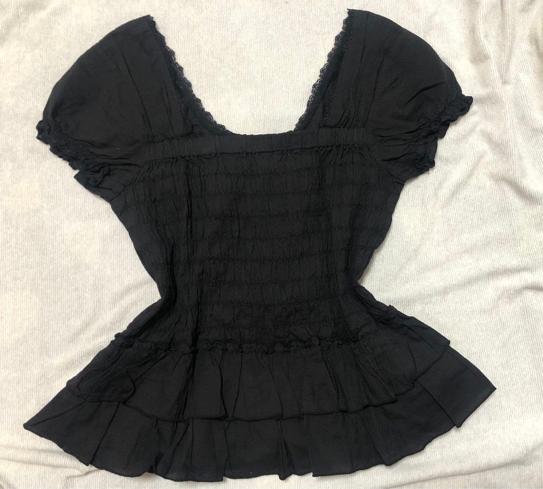 axe femmeビスチェ ブラウス　フリルトップス　y2kリズリサ姫系　リボン