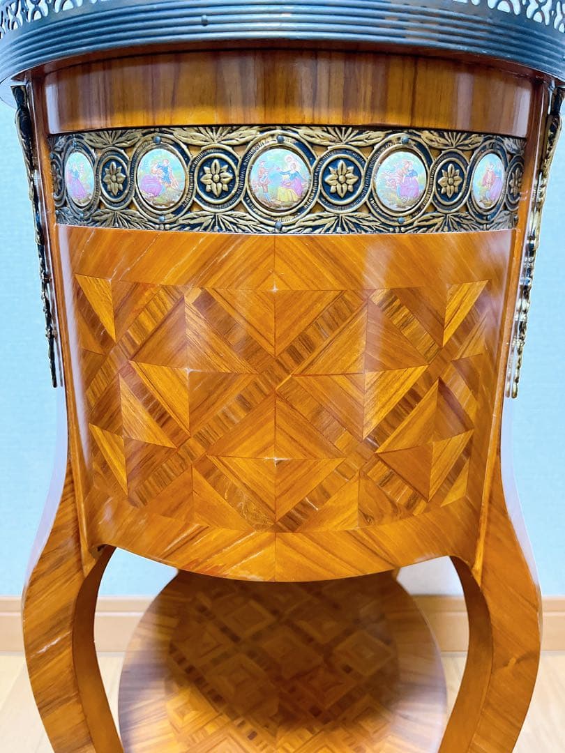 最高級 スペイン家具 マリネール コンソールチェスト 寄木細工 マホガニー材