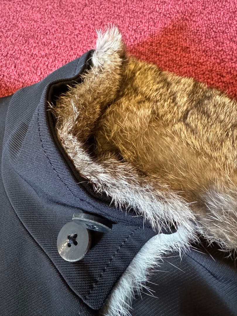 り*さ様 【美品】プラチナム コムサ　ミリオール 黒 ステンカラーコート 襟元ラ