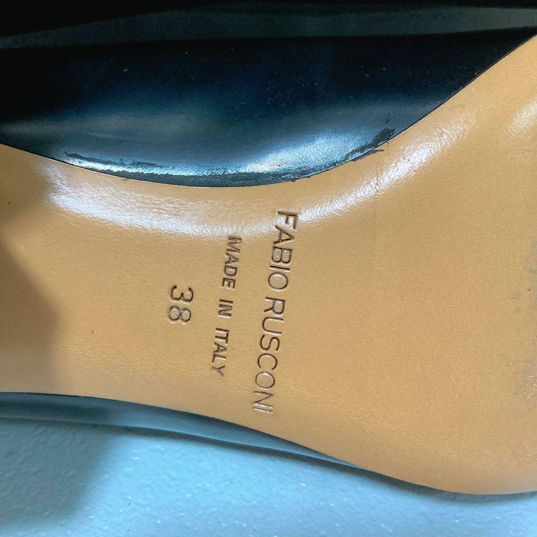 極美品 ファビオルスコーニ レザーパンプス 本革 ポインテッドトゥ 黒 38