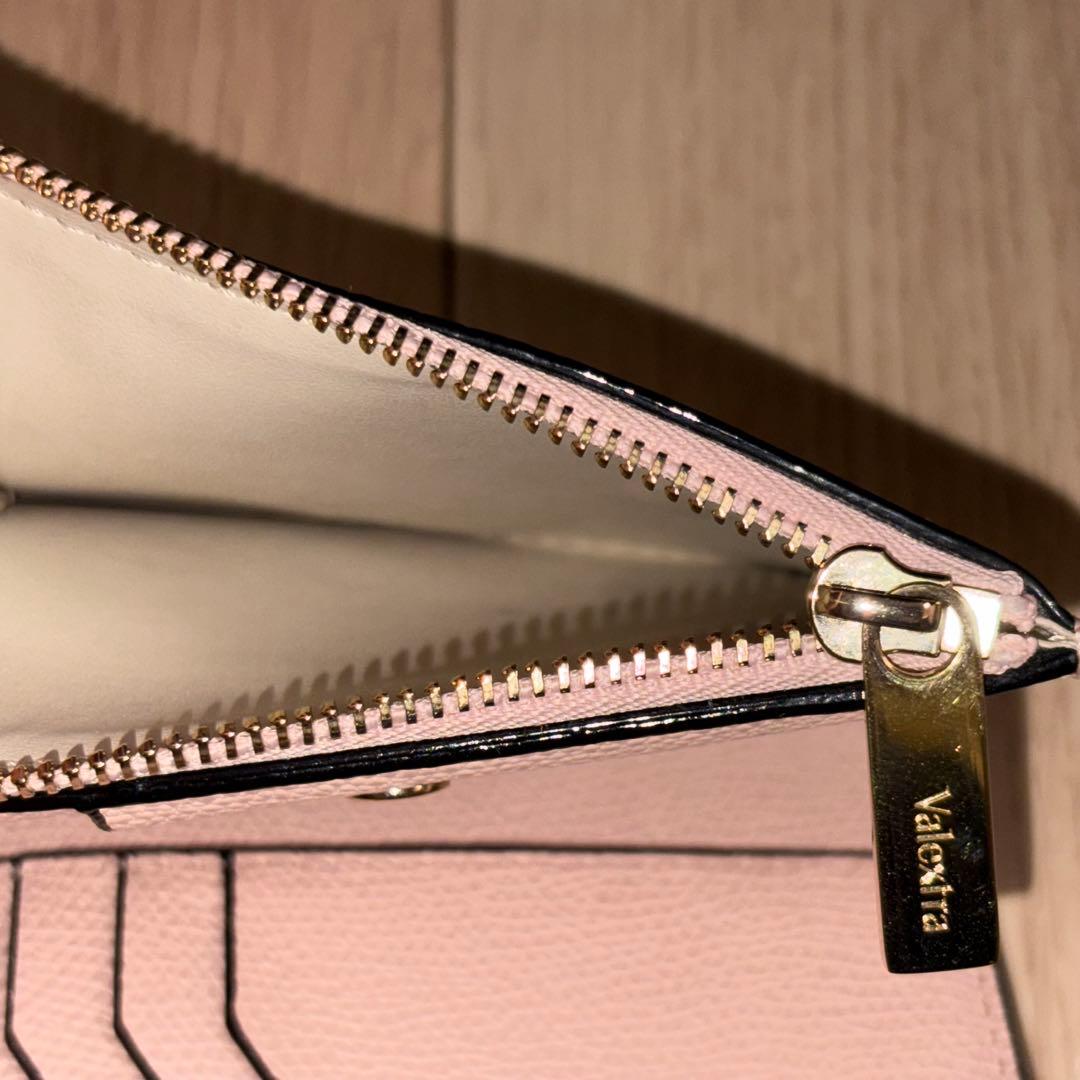 ヴァレクストラ 小銭入れ付き財布 ６カード チークピンク 付属品完備