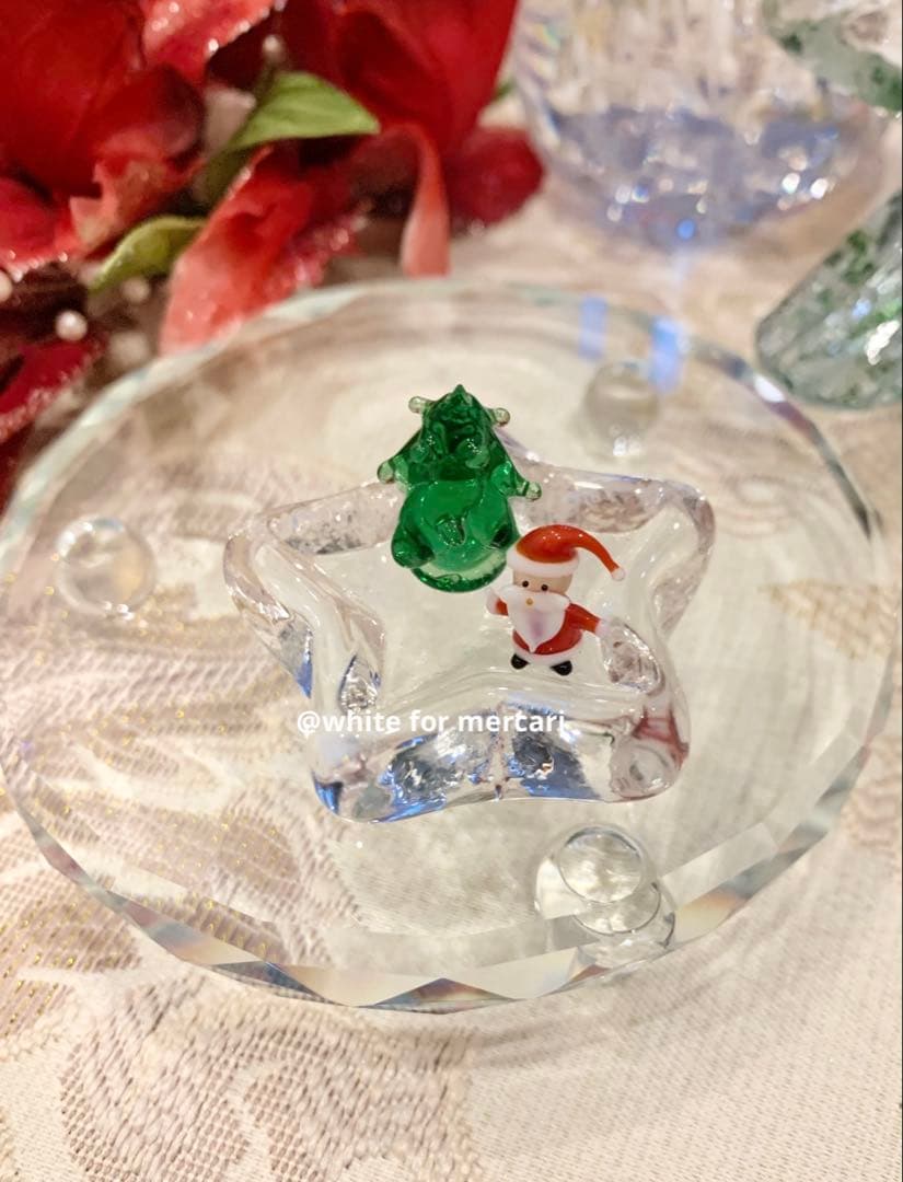 アメリカ きらきらガラスのお星様とミニチュアサンタさんプレゼント♡