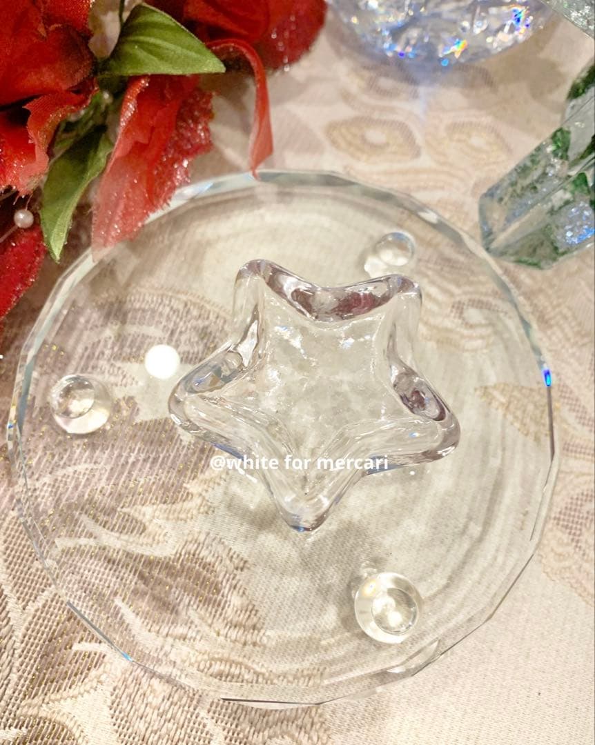 アメリカ きらきらガラスのお星様とミニチュアサンタさんプレゼント♡