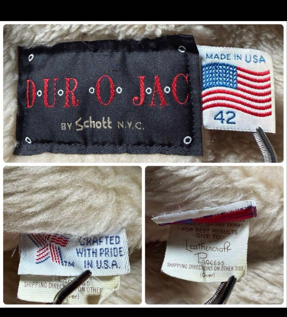 米国製/42サイズ】schott フライトジャケット　襟ボア　茶芯