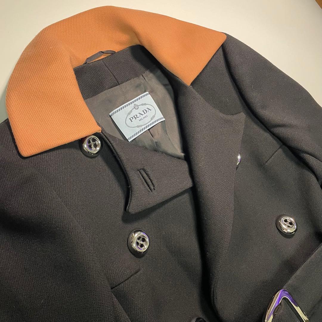 マ*ン様 PRADA Belted Double-Breasted Trench