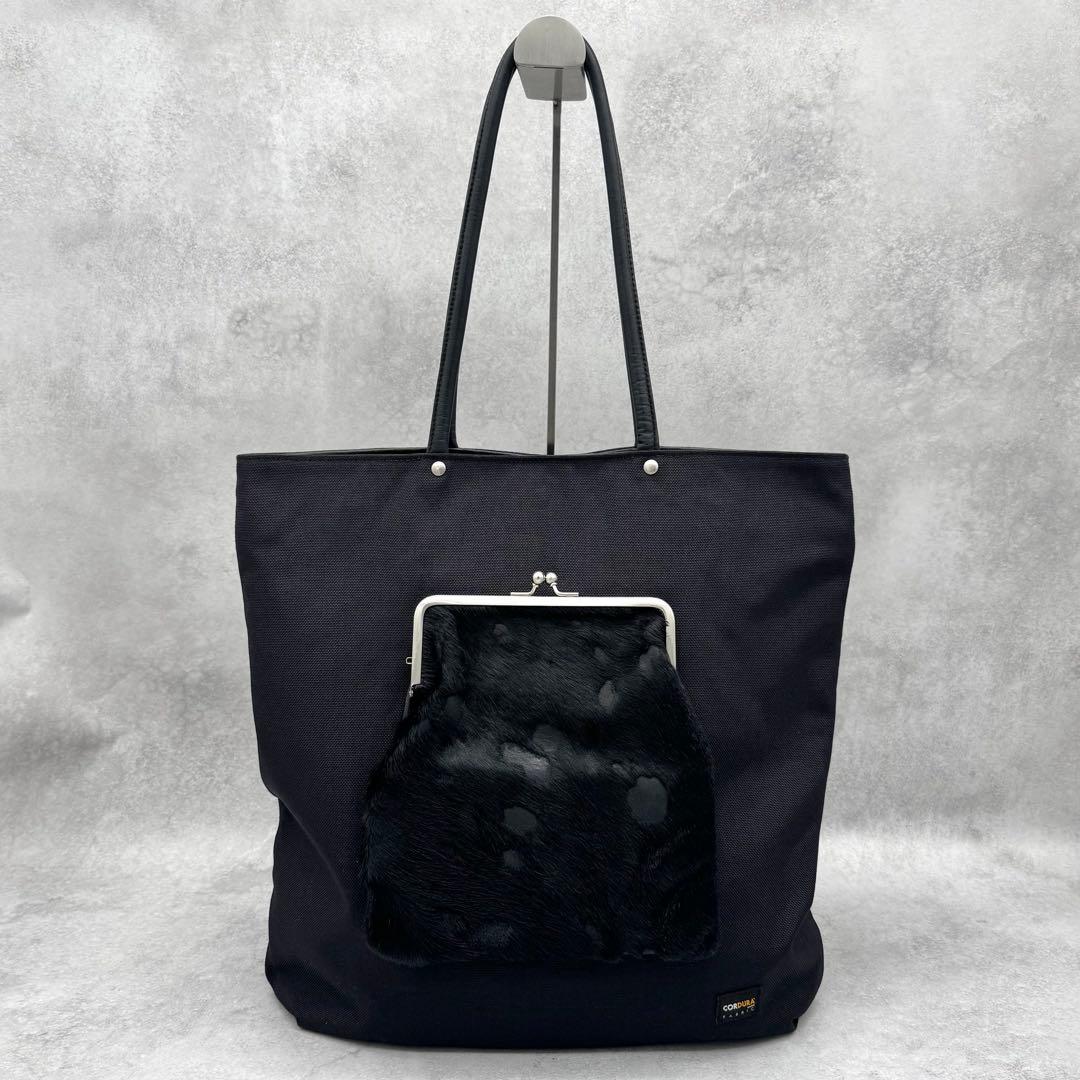 DEUX MILLE ドウミル トートバッグ がま口 水玉 フェイクファー A4