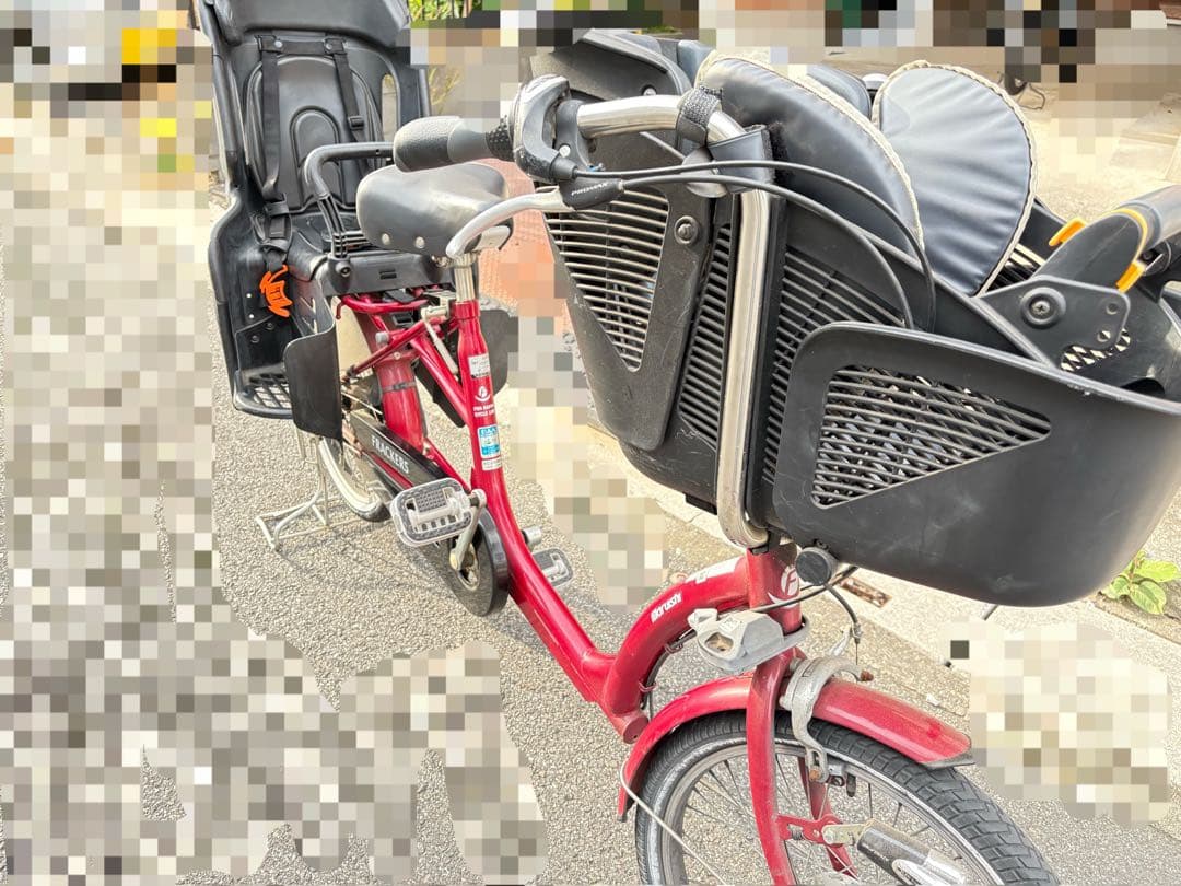 赤 シティサイクル チャイルドシート付き