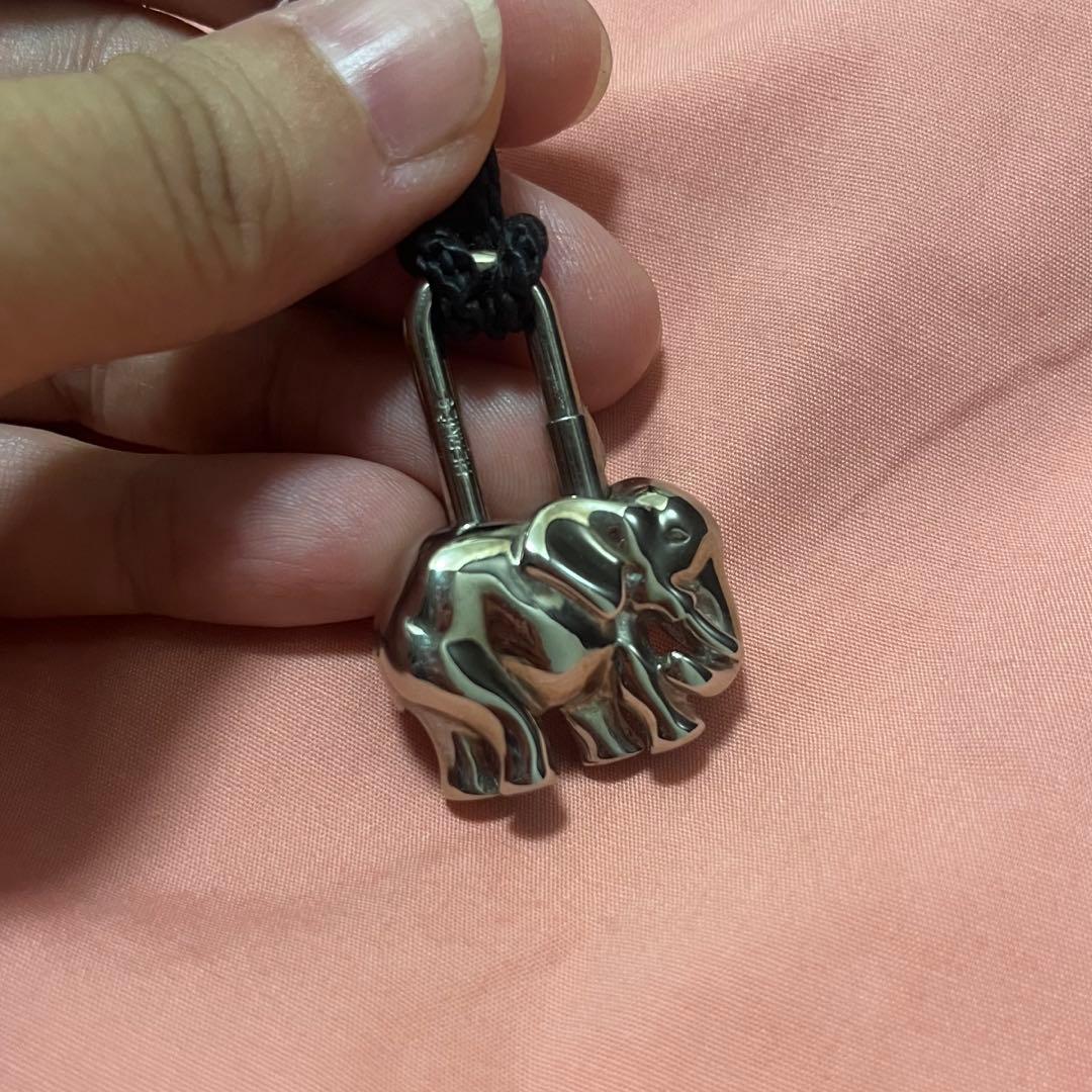 エルメス HERMES カデナチャーム 象 エレファント シルバー