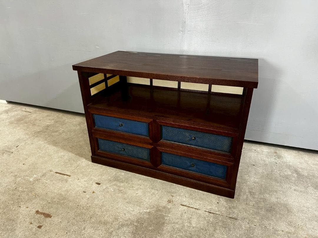 伝統文様 チェスト サイドチェスト サイドボード 麻の葉文様 RW147