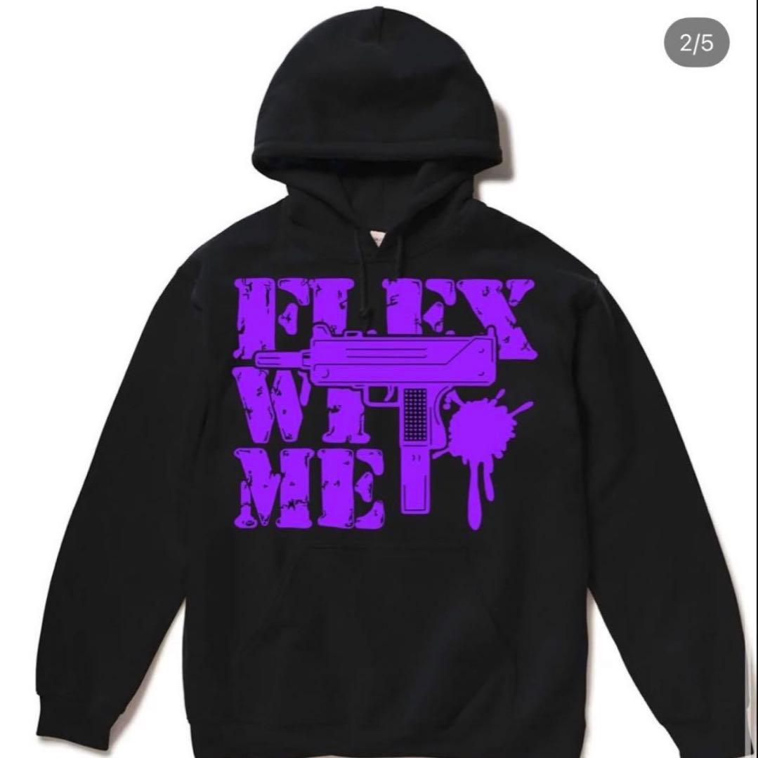 黒紫のパーカー FLEX WIT ME POPUP限定 flexwitme