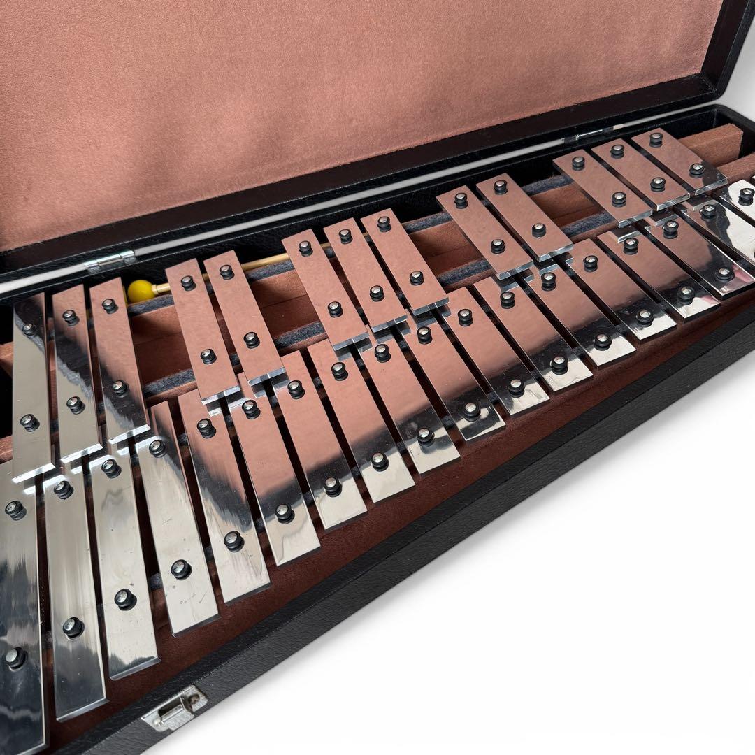 希少　SAITO　グロッケン　鉄琴　32音　ハードケース一体型　マレット付き