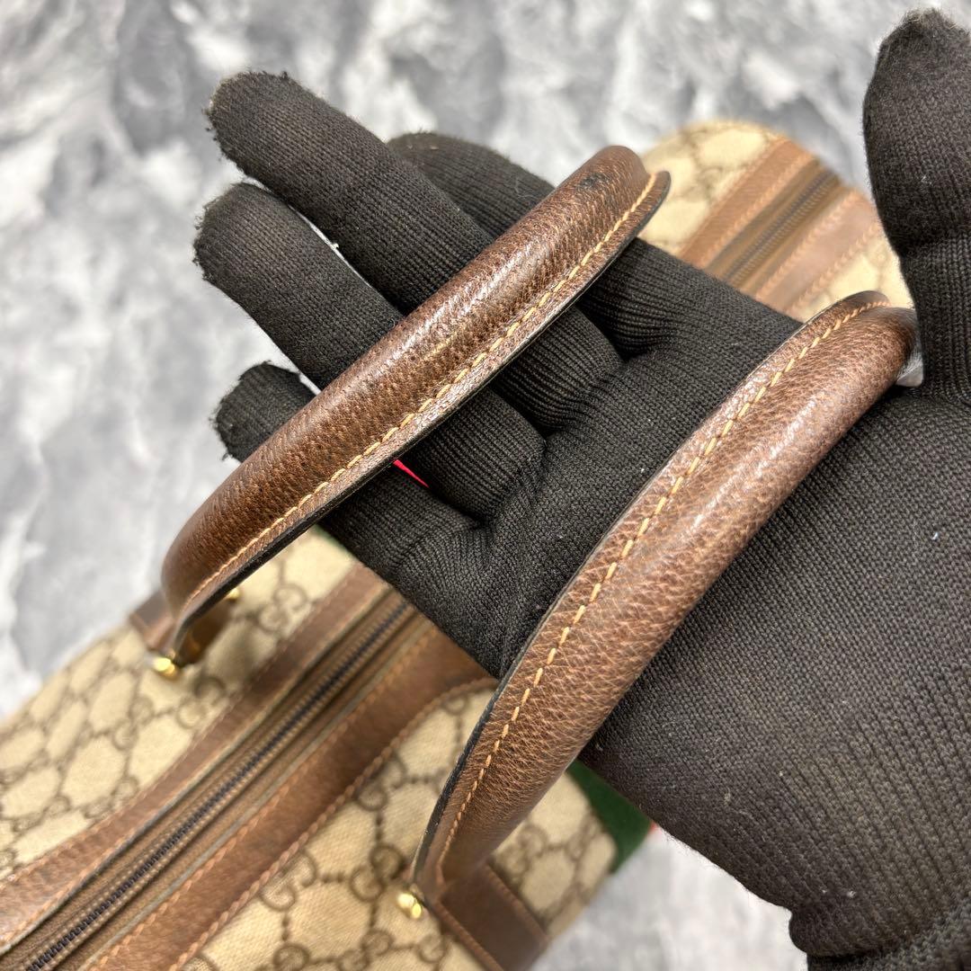 ✨極美品✨GUCCI シェリーライン GG レザー ベージュ ボストンバッグ