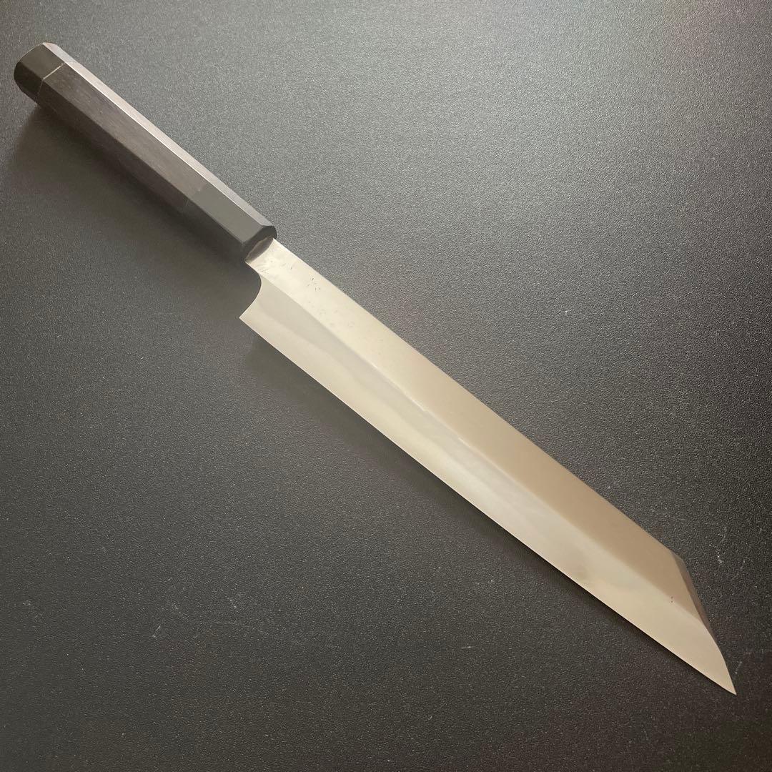 和包丁　正本　切付包丁　本焼　8寸　刃渡り約235mm 黒檀八角柄　純日本鋼