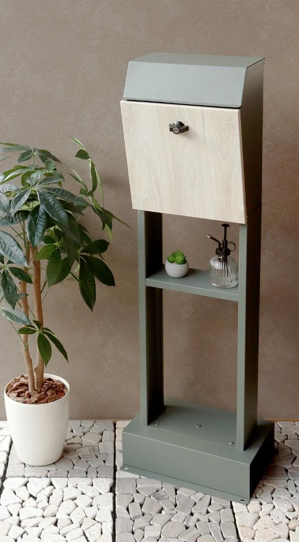 MJ PT FIO　スタンドポスト　郵便ポスト　グリーン