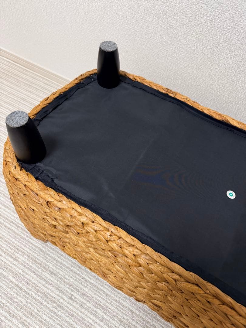 【美品✨】ガラス天板付きテーブル　リゾート　バリ風 ウォーターヒヤシンス