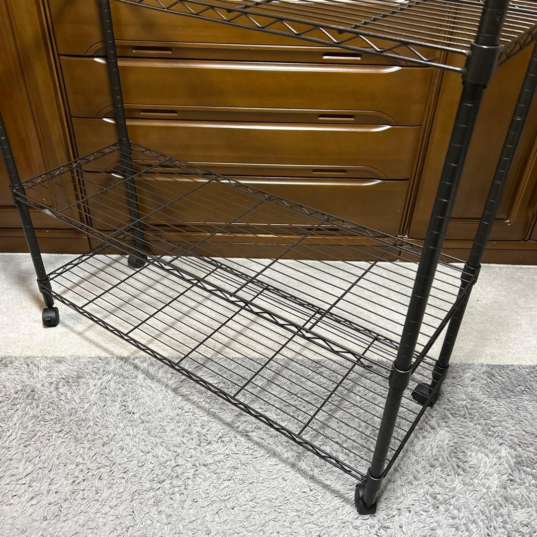 ルミナスノワール　スチールラック111センチ幅　4段