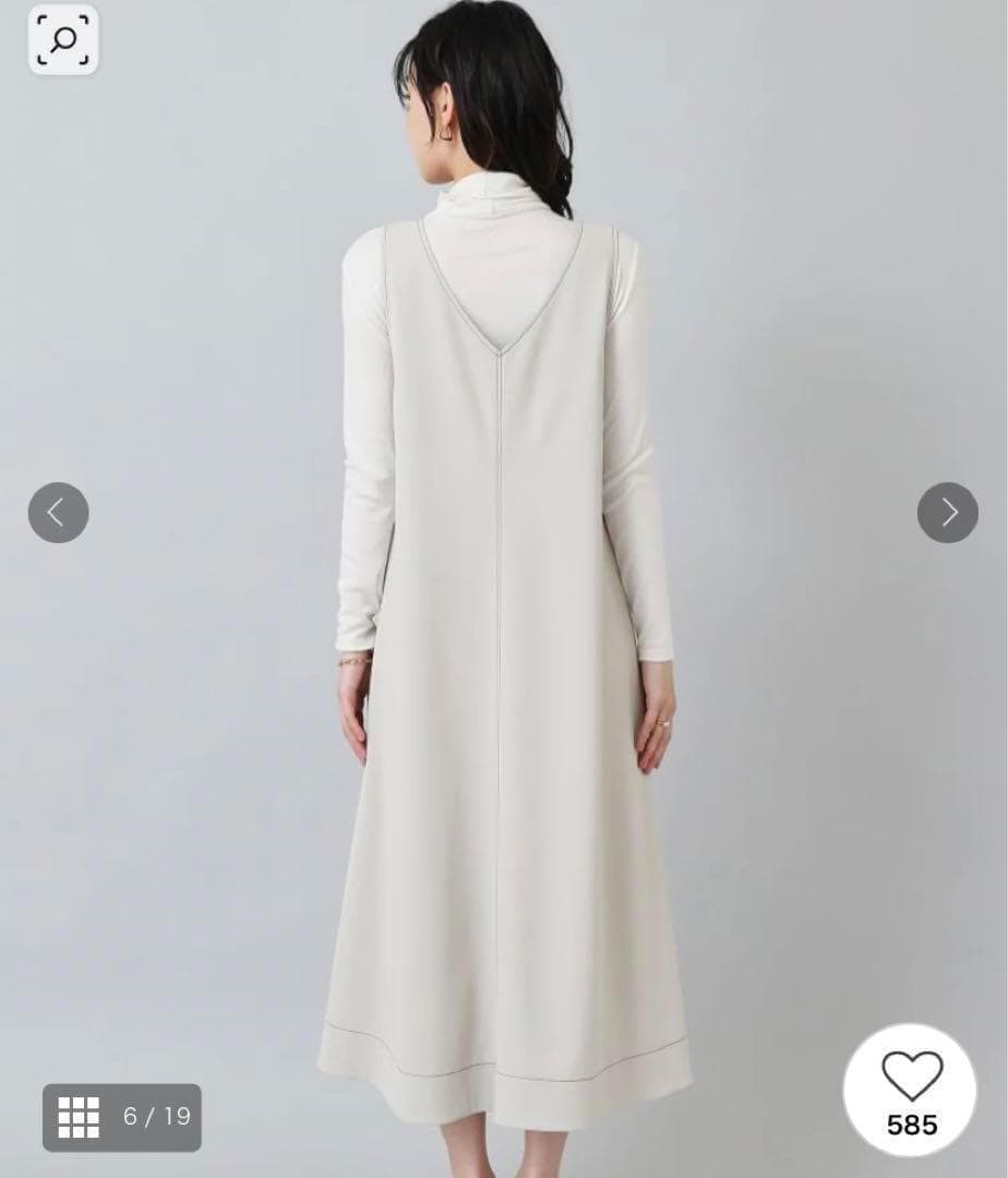 新品未使用＊デイリーに着回し／洗える　配色ステッチ ジャンパースカート