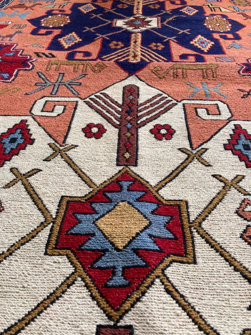 【在庫一掃セール】アゼルバイジャン キリム ウール 150cm×106cm