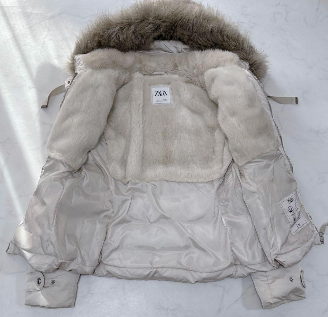 ZARA ダウンジャケット ダックダウン くびれ　ボア　3way M