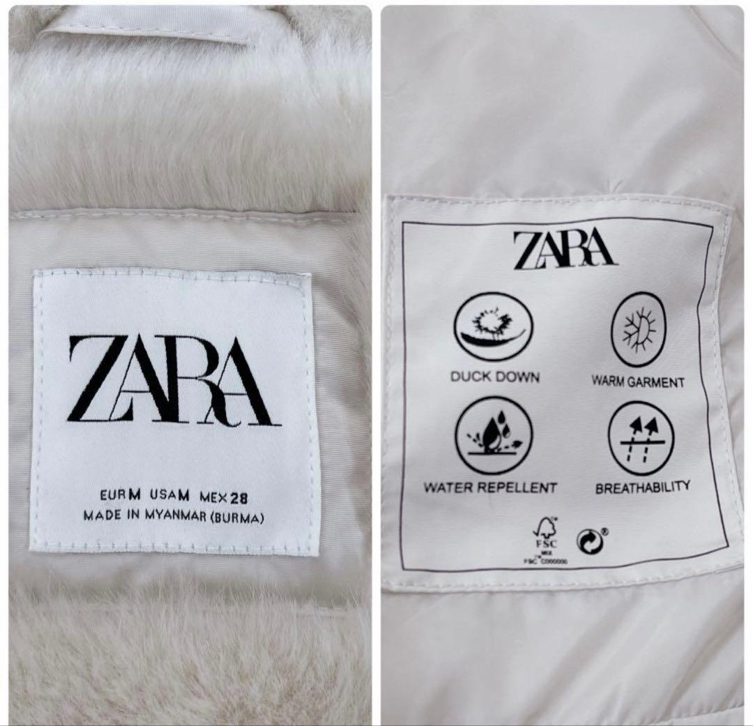 ZARA ダウンジャケット ダックダウン くびれ　ボア　3way M