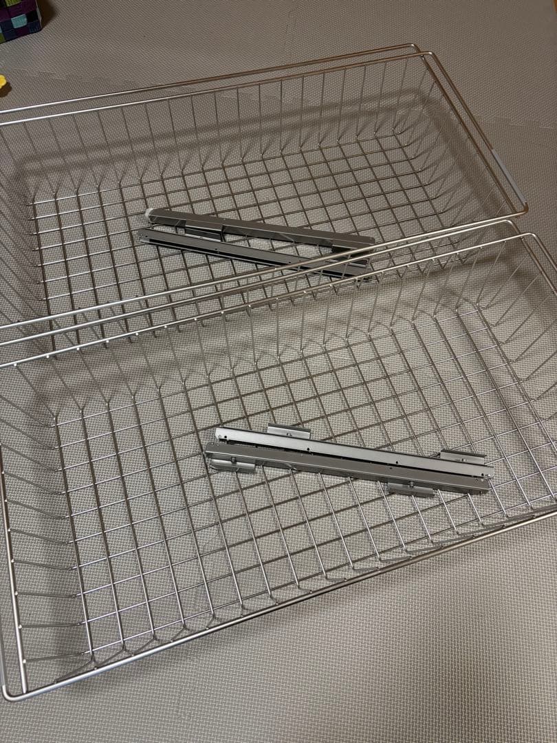 【2個セット】無印良品　ステンレス追加用ワイヤーバスケット幅８４ｃｍ