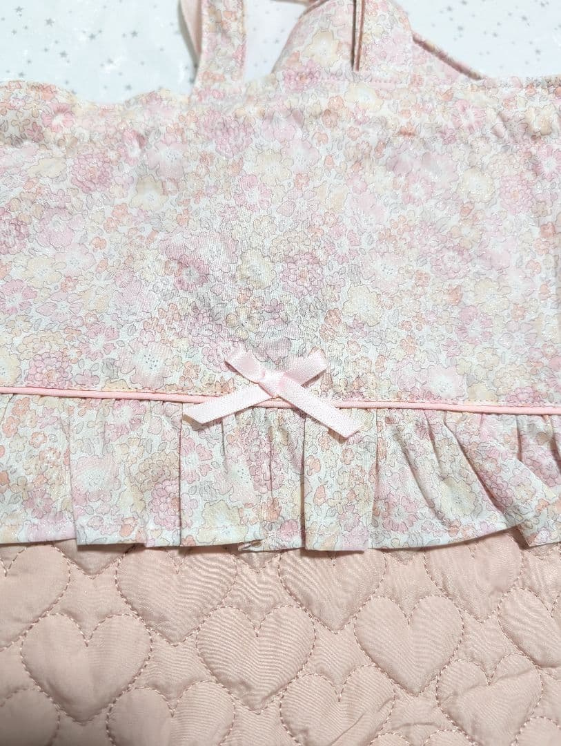 リバティ　キラキラミシェル×ハートキルト　レッスンバッグ上履き入れ体操服袋