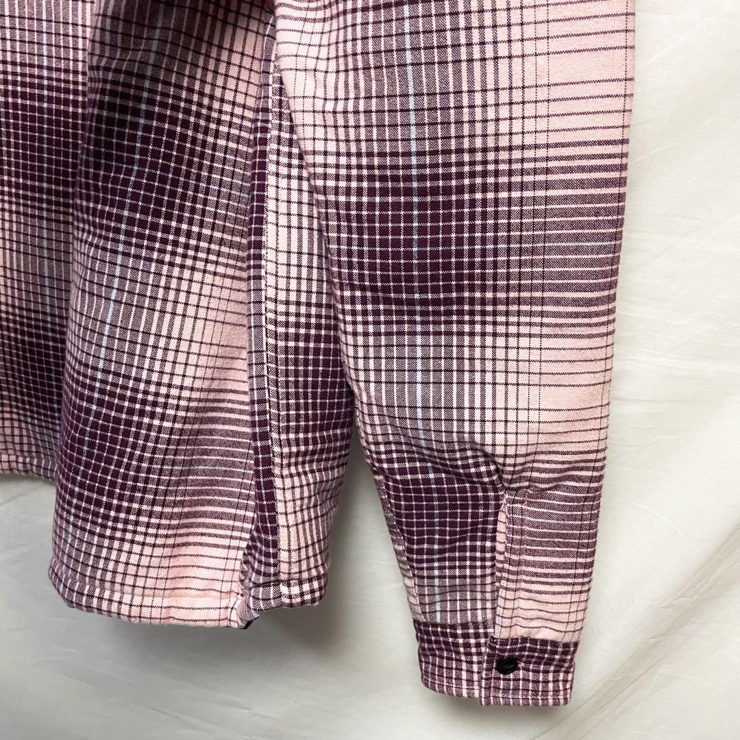 STUSSY フルジップアップジャケット ブルゾン オンブレチェックシャツ S