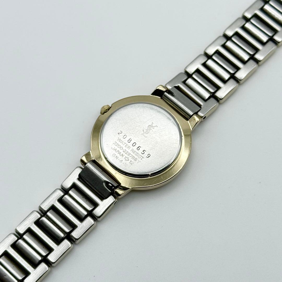 ✨新品電池・稼働✨サンローラン 腕時計 クォーツ ラウンド コンビ 箱付