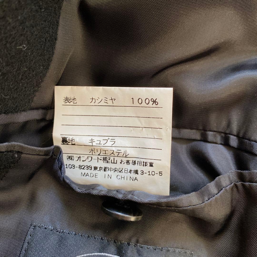 【カシミヤ100%】ジェイプレス★スタンド襟 M ロングコートブラック黒 比翼