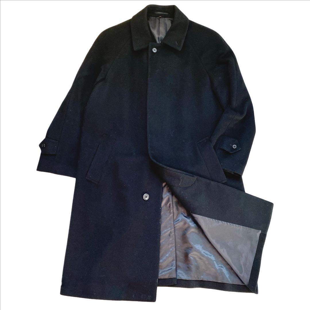 【カシミヤ100%】ジェイプレス★スタンド襟 M ロングコートブラック黒 比翼