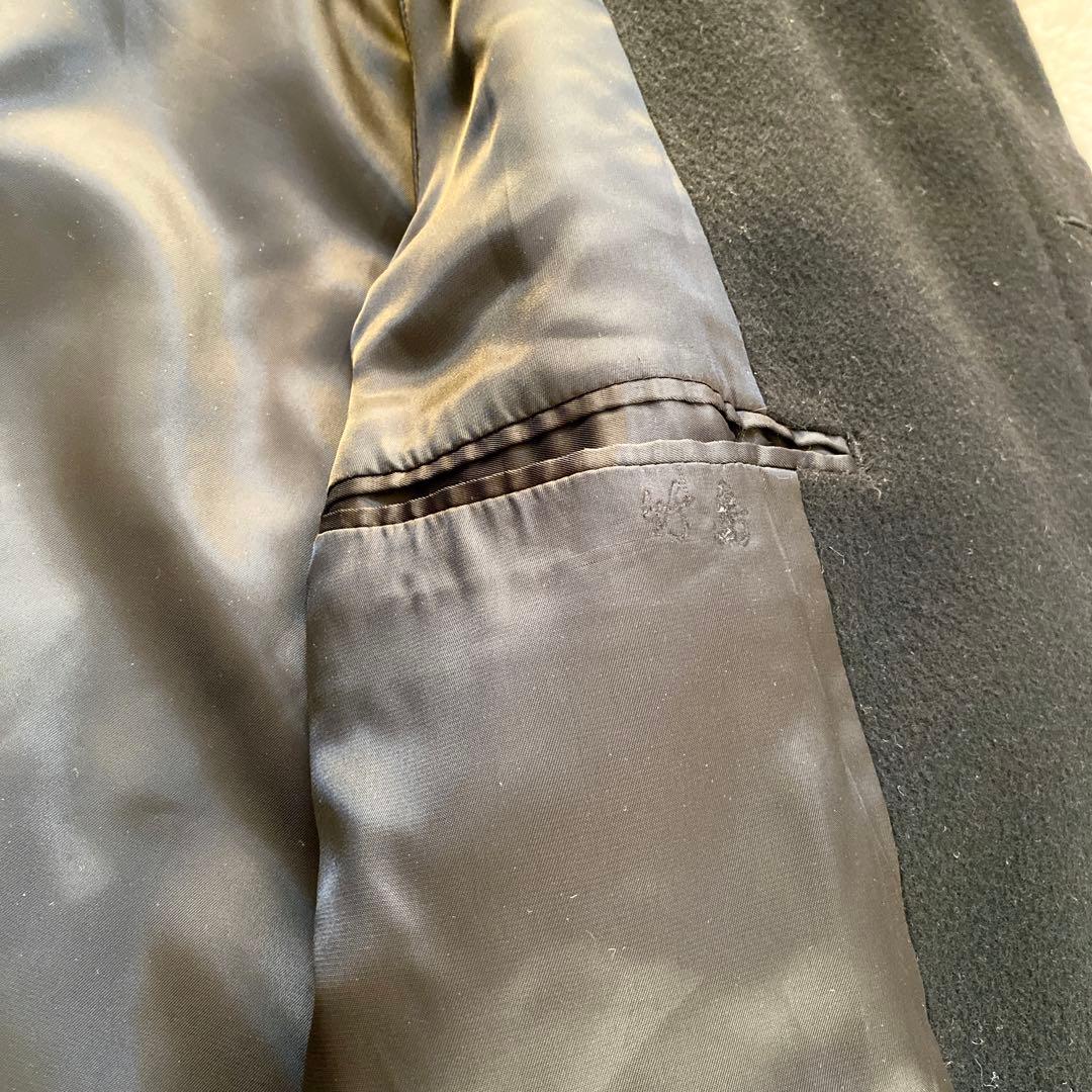 【カシミヤ100%】ジェイプレス★スタンド襟 M ロングコートブラック黒 比翼