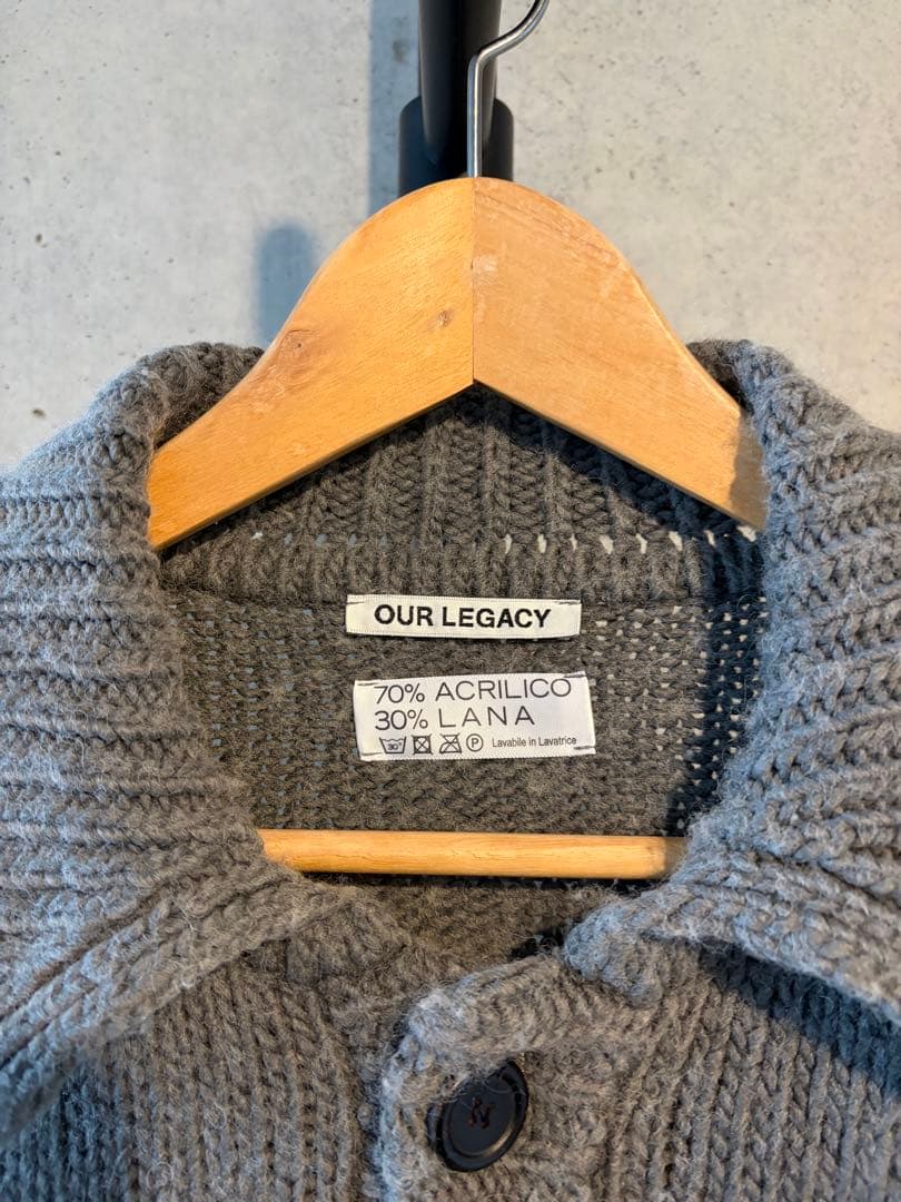 OUR LEGACY グレー ニット カーディガン