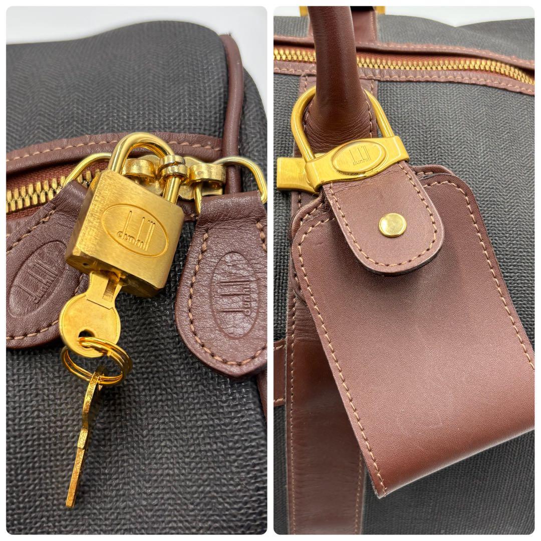 dunhill ダンヒル PVC×レザー ボストンバッグ トラベルバッグ 大容量