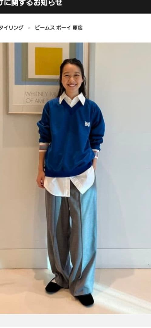 BEAMSBOY 別注NEEDLES／Track V‐neck pullover