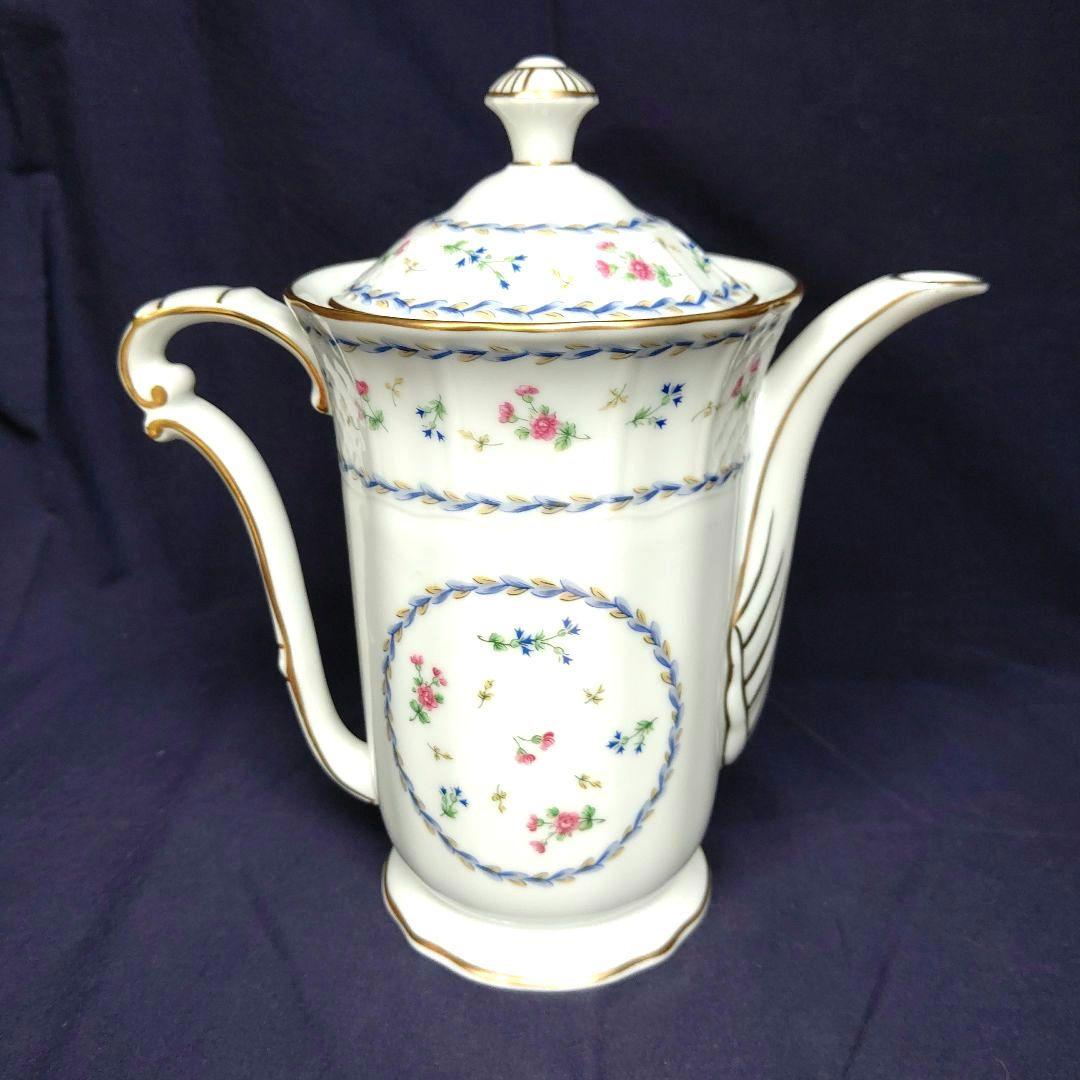 廃盤希少リモージュベルナルド窯アルトワブルーポット&デミタスカップ&ソーサ6客