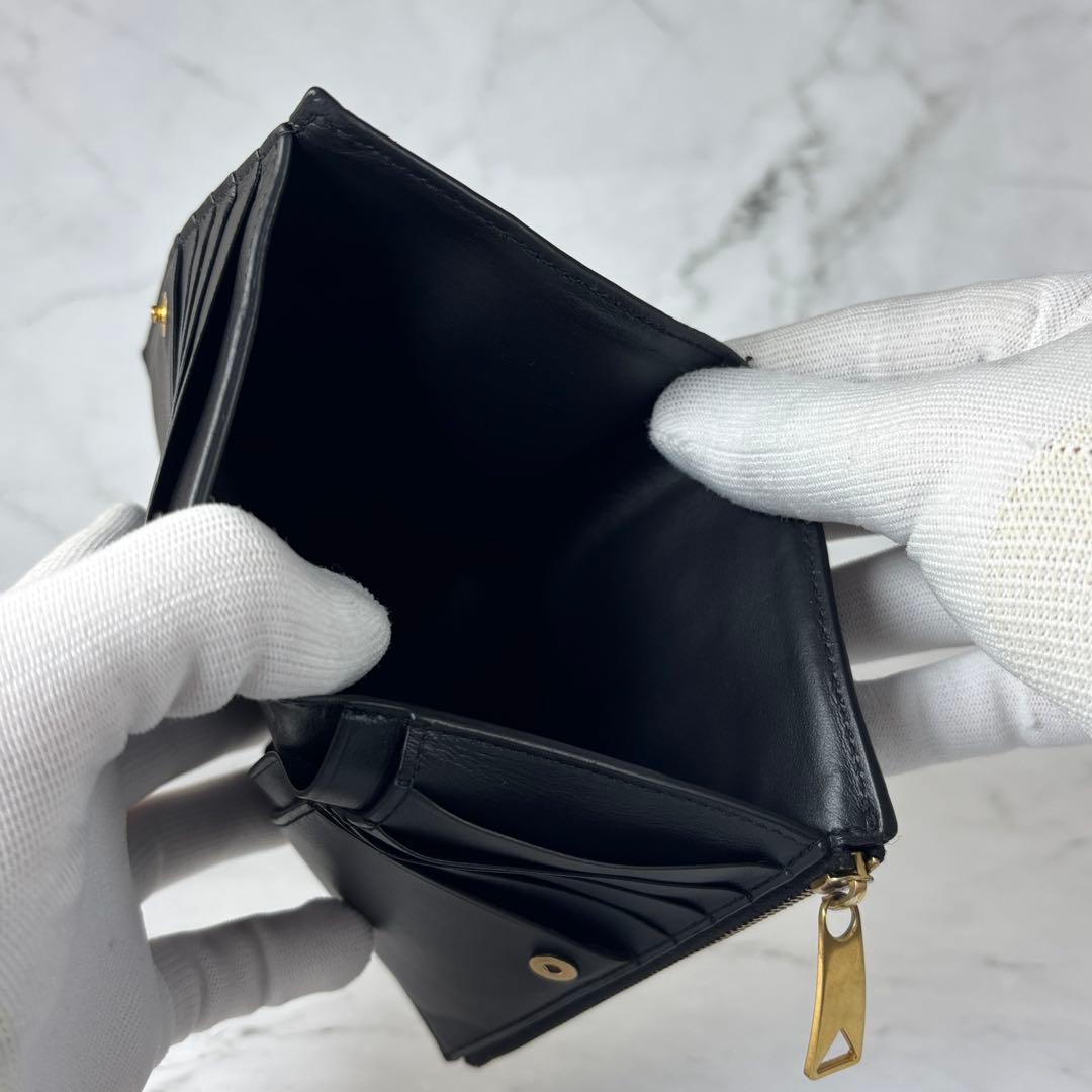 BOTTEGA VENETA ブラック 二つ折り 財布 イントレチャート