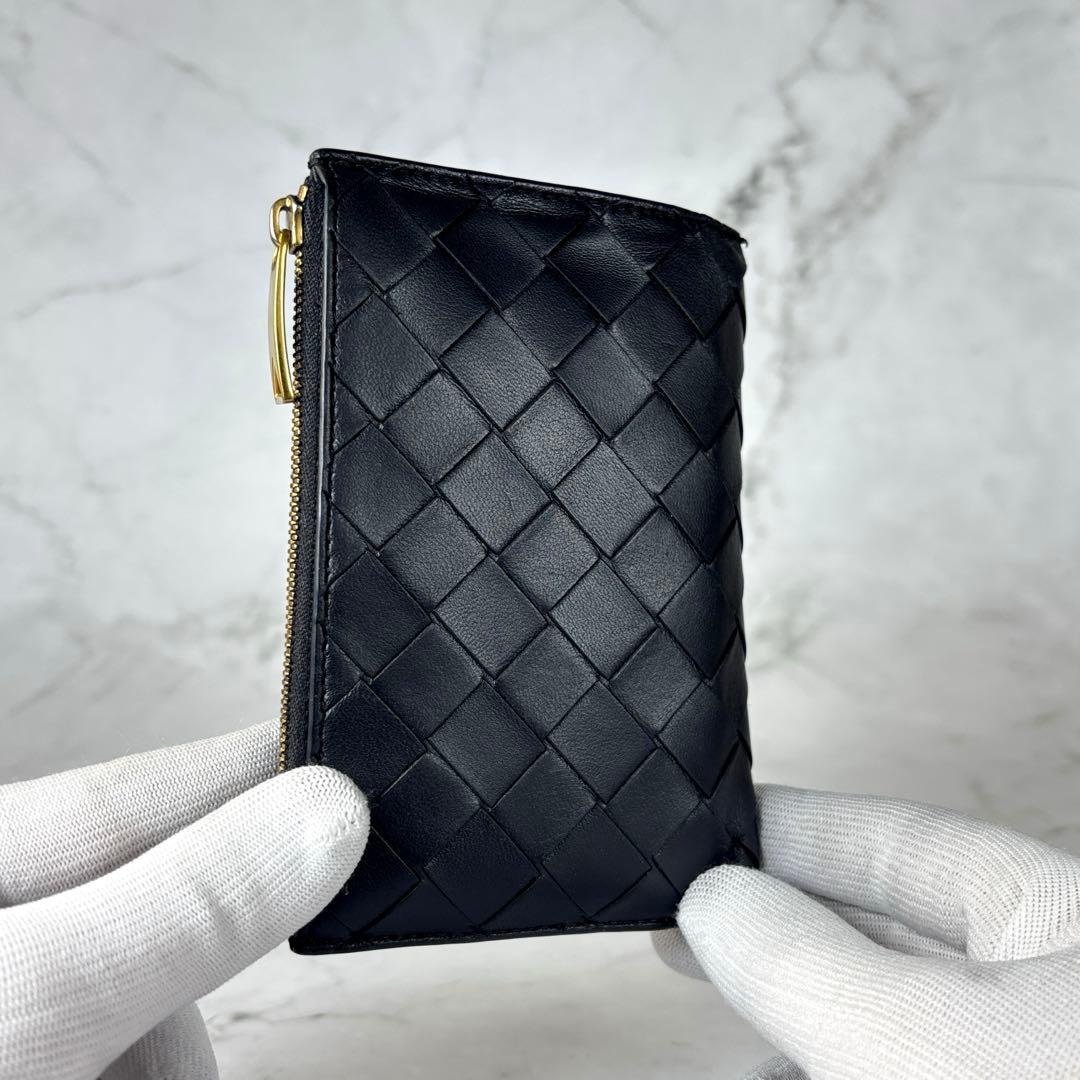 BOTTEGA VENETA ブラック 二つ折り 財布 イントレチャート