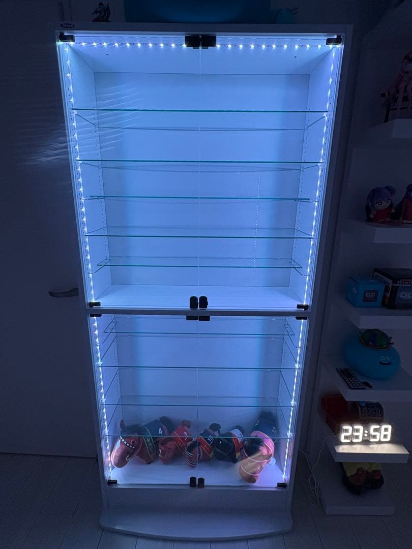 引取限定 ジャジャン コレクションラック 奥行29cm LEDライト付