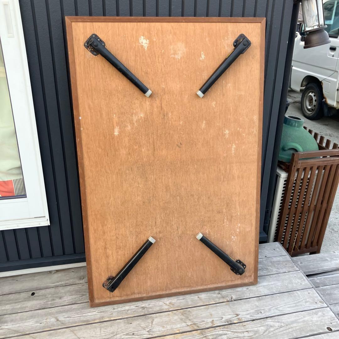 昭和レトロ 古家具 大理石柄 木製テーブル 折り畳み座卓 センターテーブル