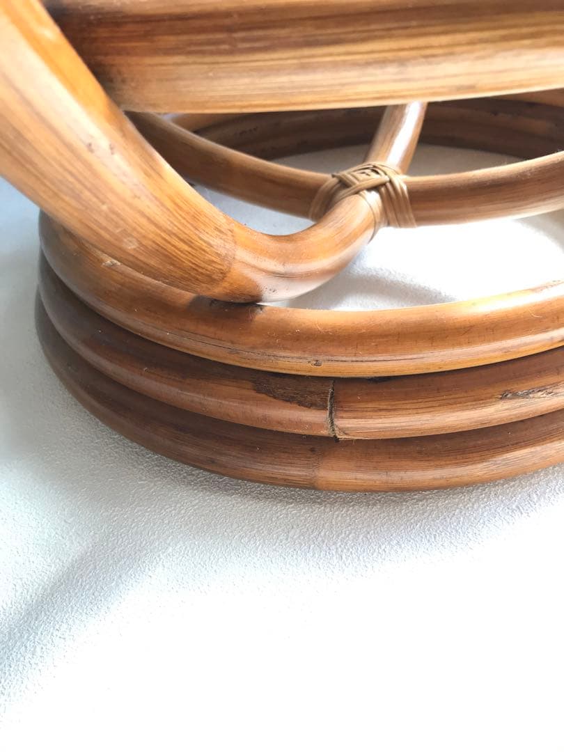 ラタン 天板ガラステーブル 古家具 センターテーブル 台湾製 ヴィンテージ