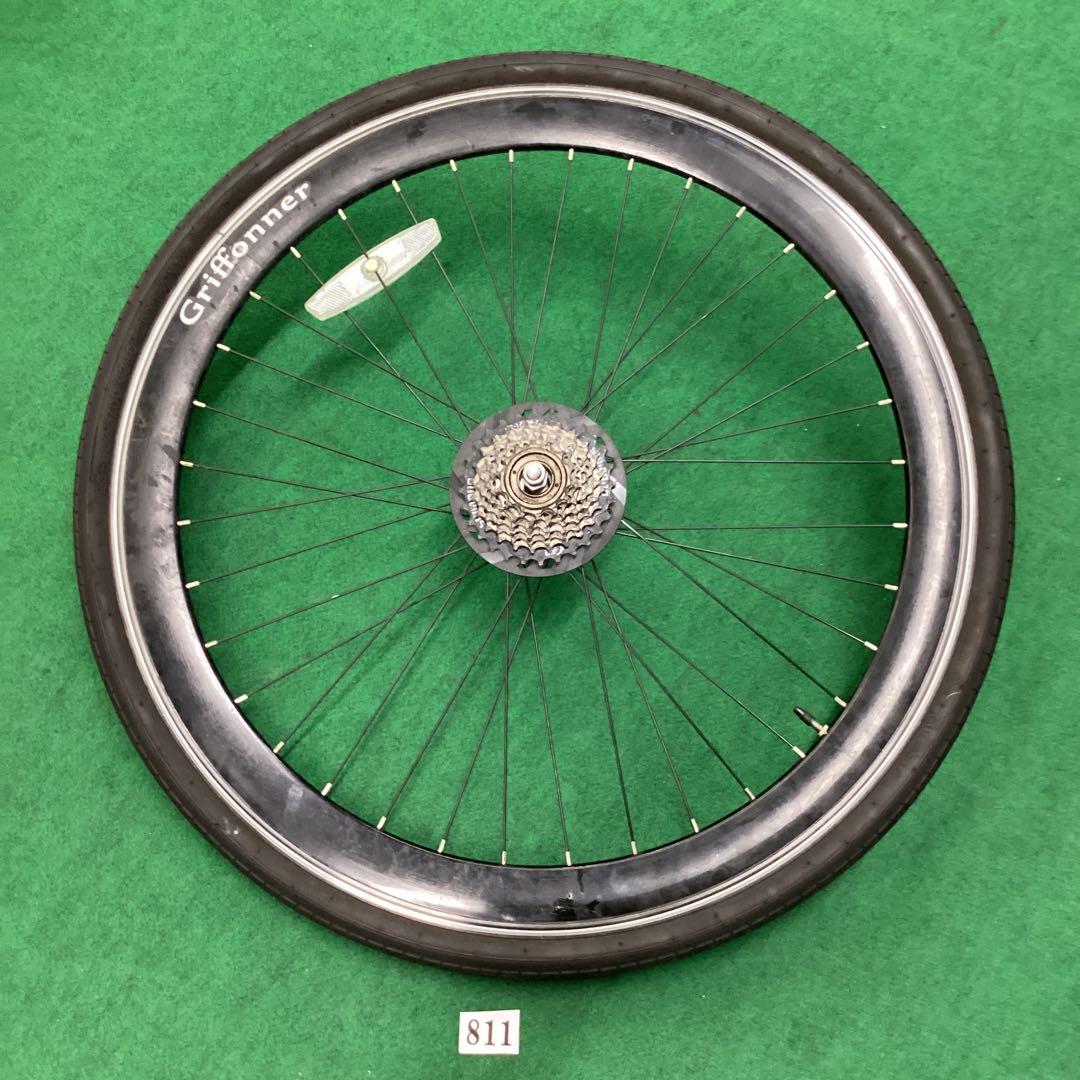 後輪 700x25C タイヤ付 後ホイール 自転車　クイックリリース　外装7段