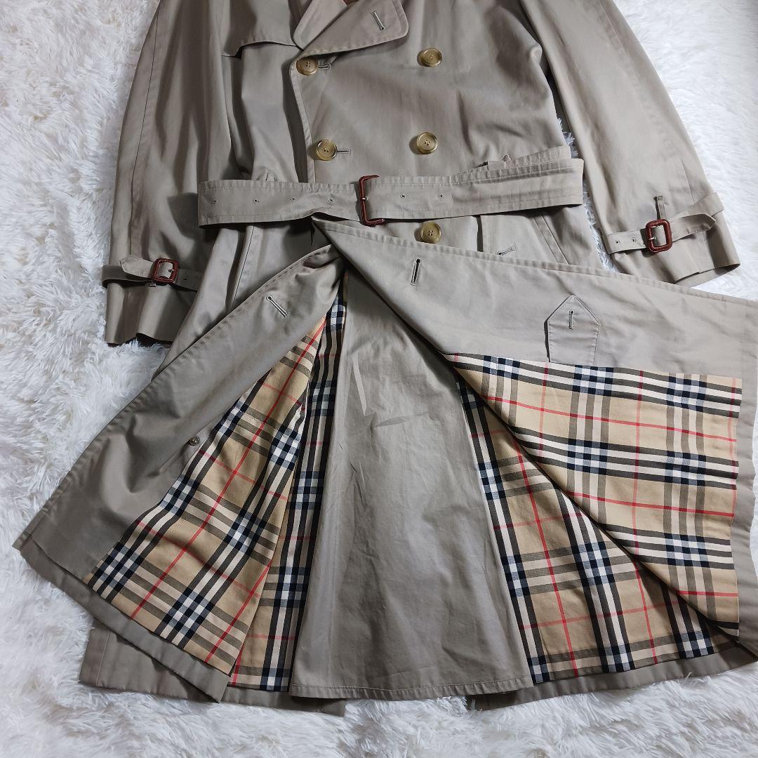 バーバリーズ　トレンチコート　メンズ　ライトグリーン　ノバチェック