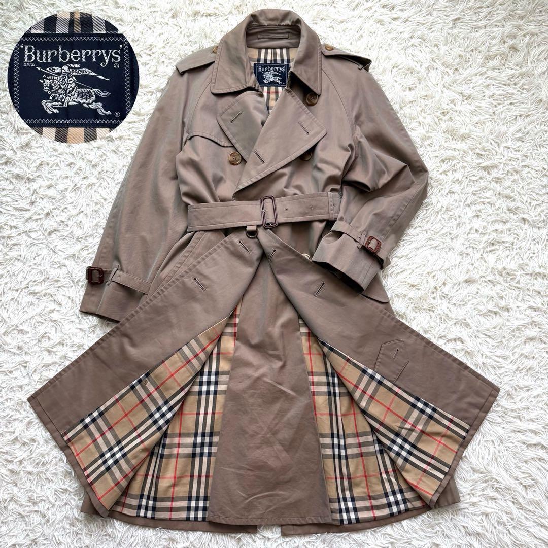 美品 バーバリー トレンチコート ロングコート ベージュ ノバチェック ベルト