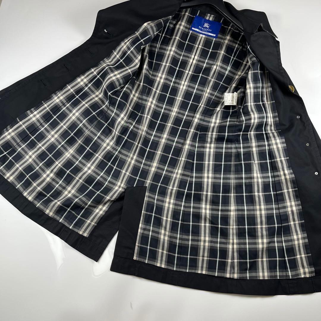 【極美品】バーバリーブルーレーベル トレンチコート ノバチェック 38 ブラック