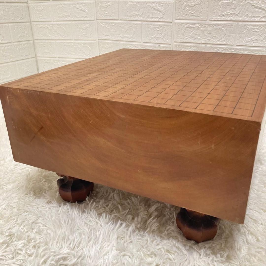 【美品】囲碁盤　本蛤碁石　へそ付き　脚付き　蛤碁石　囲碁盤　雪印　松寿