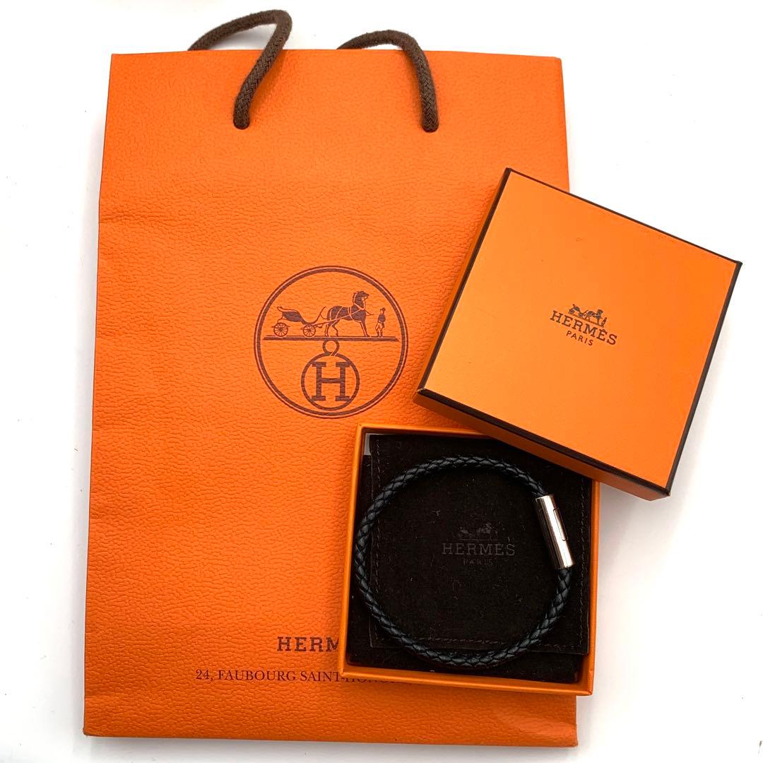 HERMES エルメス ゴリアテ ブラックコード シルバー金具　箱付き