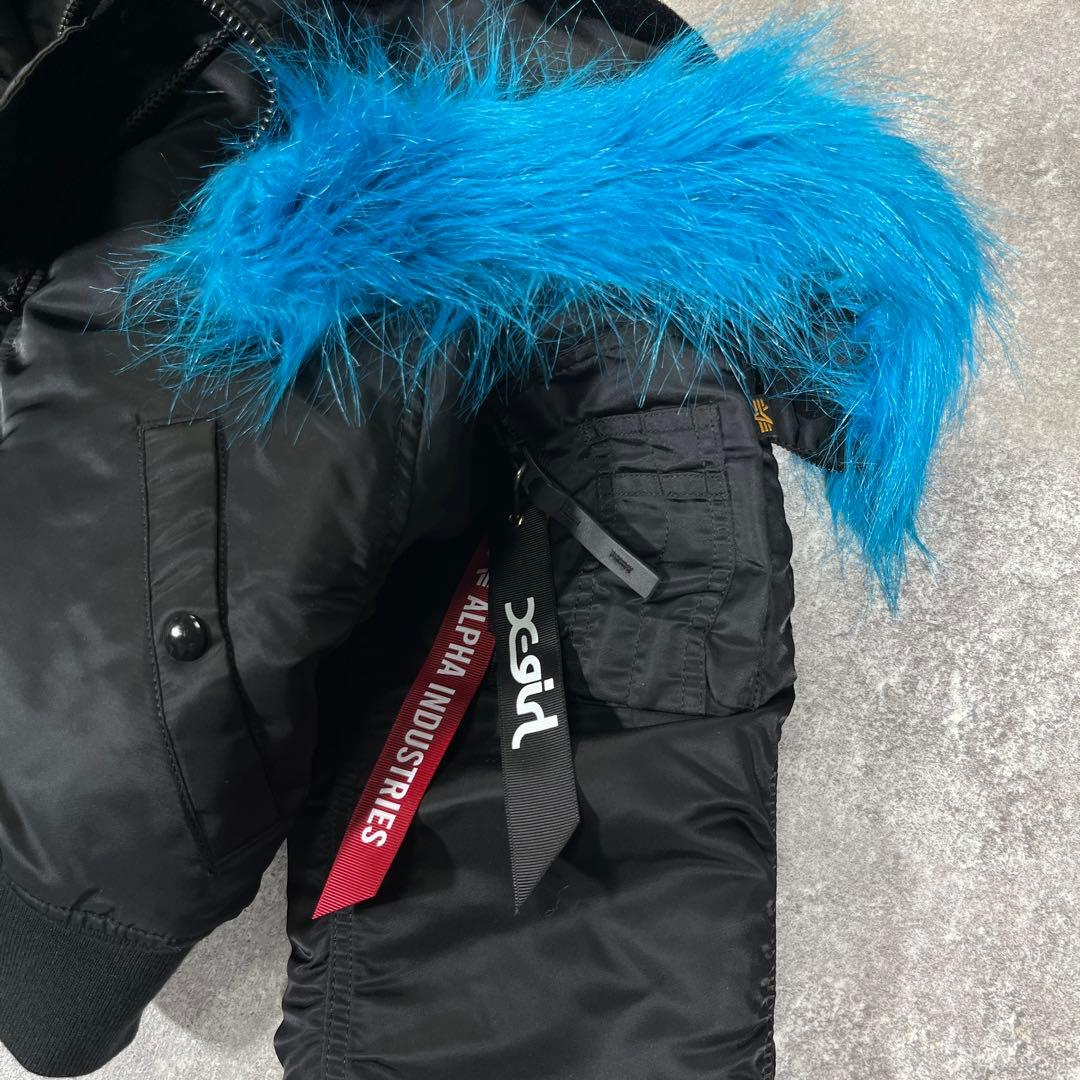 アルファ X-girl フライトジャケット　N-2B ショート丈 S ブラック