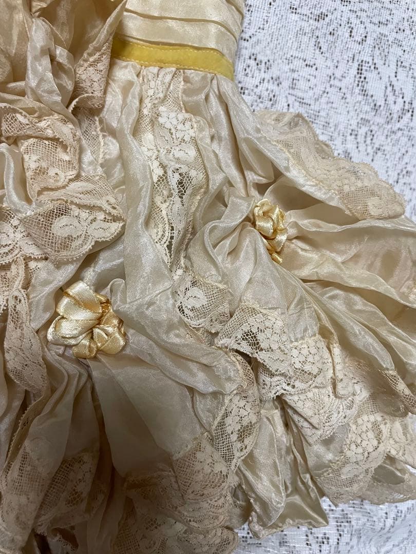 豪華なドレス　ジュモー　アンティーク　ビスクドール用